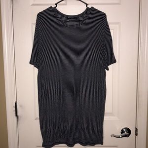 Brandy Melville Navy Striped Shirt Dress
